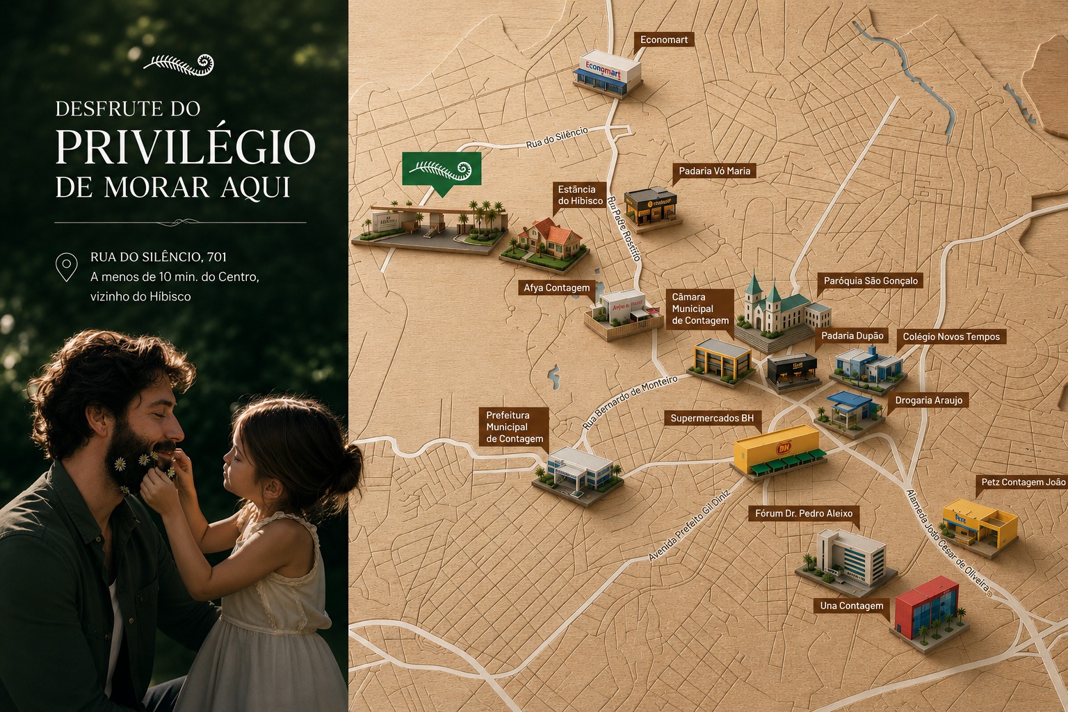 Mapa de localização do Jardins Residencial Resort, na Rua do Silêncio, 701, próximo a comércios, escolas, saúde e órgãos públicos de Contagem